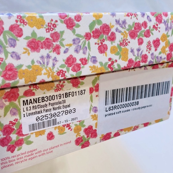 MANEBI x LOVESHACKFANCY Strawberry Floral Print Leather Espadrille Sandals - Picture 17 of 17